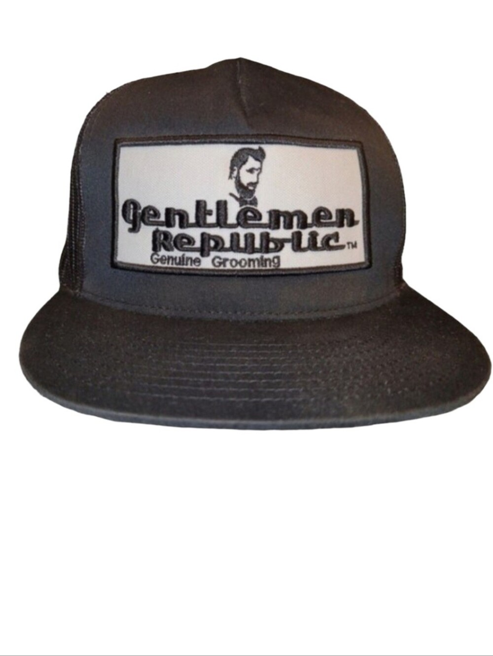 Gentlemen Republic Black Mesh Trucker Snap Back 6-Panel Hat With Large Logo  O/S